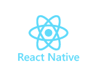 Image displaying React Native's logo with mobile devices, illustrating its versatility in building apps for both iOS and Android platforms efficiently.